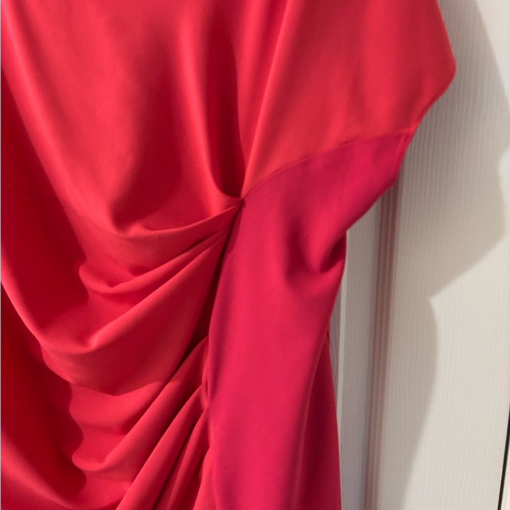 6th & Lane Elegant Women's Red & Pink Drape Blouse Large - Picture 3 of 7
